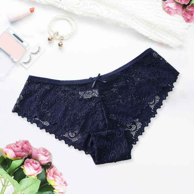 Zuwimk Panties For Women,High Waisted Lace Thong for Women Cotton Underwear  Plus Size F,M