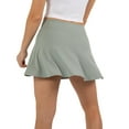 thumbnail image 5 of YITTY Active Women's Ultraluxe High-Waist Tennis Skirt with Built-in Shorts, Athleisure, 4-Way-Stretch, Built-in Shorts, Sage Grey, L, 5 of 7