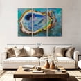 thumbnail image 2 of Elephant Stock Oyster Two Wall Art - Horizontal Multi Panel Canvas - Hallway Wall Decor - Animal Multi Panel - Blue And Beige Decor By Jeanette Vertentes - 74" x 48", 2 of 8