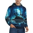 thumbnail image 2 of Wukai Hawaiian Beach Pirate Moon Print Men Hoodies Fleece Sweatshirts Long Sleeve Sweaters Pullover Fall Outfits Winter Clothes-XX-Large, 2 of 7