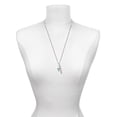 thumbnail image 3 of Delight Jewelry White Flower Silvertone Hope Anchors the Soul Bar Charm Necklace, 23", 3 of 4