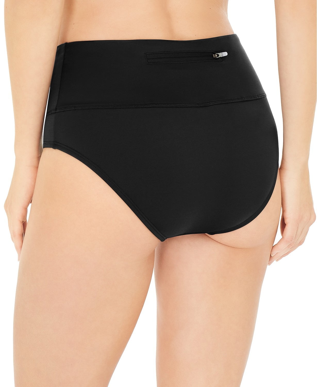 Nike BLACK Essential High-Waist Banded Bikini Swim Bottom, US Large