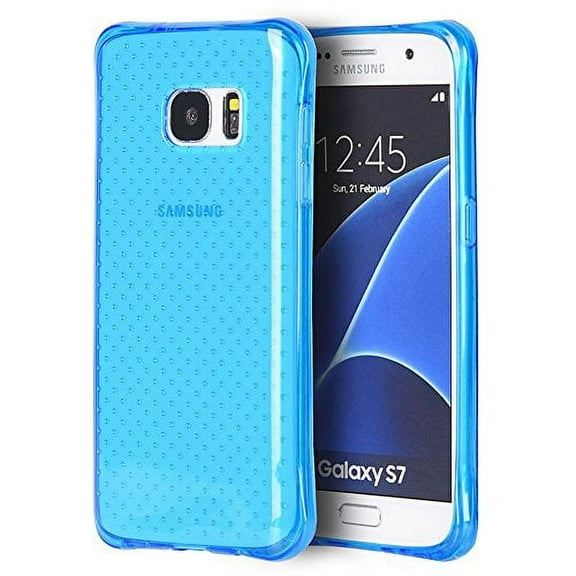 GSA Flexible Transparent Dot Candy Case For Samsung Galaxy S7 - Blue