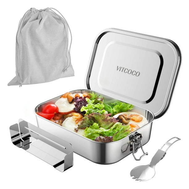 VITCOCO Stainless Steel Lunch Box,800ML Metal Leak Proof Lunch