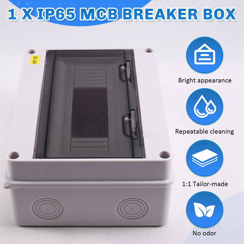 HT Series Junction Box 12WAY PC IP65 Waterproof Distribution Box Outdoor Plastic Electrical HT-12Way for Circuit Breaker