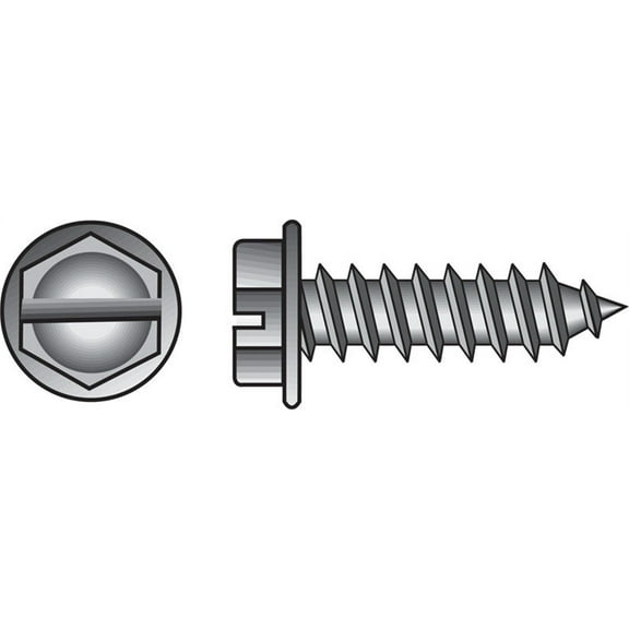 Hillman #8 x 2 In. Slotted Hex Washer Head Zinc Sheet Metal Screw (100 Ct.)
