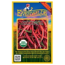 Everwilde Farms - 25 Organic Long Red Cayenne Hot Pepper Seeds - Gold Vault Jumbo Bulk Seed Packet