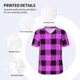 thumbnail image 3 of KLL Purple Black Buffalo Plaid for Men's Baseball Shirts,Short Sleeve Casual Shirts Button Down Shirt for Men Beach Summer Wedding Shirt-4X-Large, 3 of 7