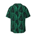 thumbnail image 2 of Haiem Mint Bird Feathers Men's Casual Shirts Short Sleeve Button Down Shirts Fashion Textured Summer Beach Shirt-Small, 2 of 7