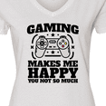 thumbnail image 4 of Inktastic Gaming Makes Me Happy Women's V-Neck T-Shirt, 4 of 5