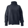 thumbnail image 2 of IROINNID Womens Sweater Turtleneck Pullover Sweater Solid Color Loose Mid-Length Long Sleeve Autumn and Winter Popular High Collar Knit Sweater, 2 of 6