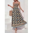 thumbnail image 4 of PRETTYGARDEN Womens Floral Maxi Dress Boho Casual Summer Spaghetti Strap Smocked Sleeveless Flowy Beach Vacation Dresses, 4 of 10