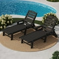 thumbnail image 2 of Chaise Longue de Patio en HDPE à 5 Positions avec Porte-Gobelet et Roues, Fauteuil Inclinable d'Extérieur Robuste pour Piscine et Cour Arrière, 2 of 8