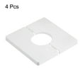 thumbnail image 3 of 4pcs Wall Split Flange, ABS Square Escutcheon Plate Wall Mount Water Pipe Cover for 1.3" Diameter Pipe White, 3 of 6