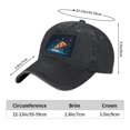 thumbnail image 3 of Vintage Cotton Washed Distressed Baseball Cap - Colorful Pizza Patch Design Curved Brim Golf Dad Hat for Men & Women, 3 of 6