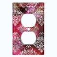 thumbnail image 3 of Metal Light Switch Plate Cover Elegant Red Gray Damask DAM054, 3 of 15