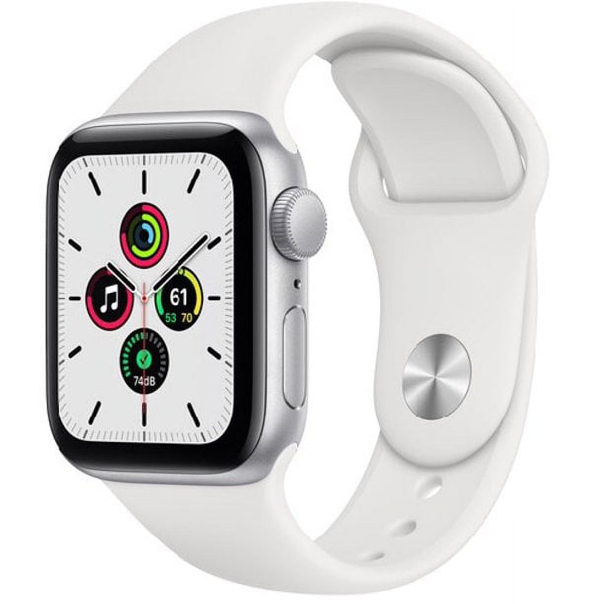 Restored Apple Watch SE (GPS, 40mm) - Silver Aluminum Case with White Sport Band (Refurbished)