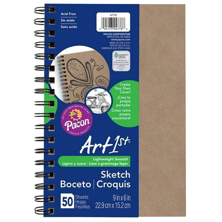 UPC: 0045173047766 | Pacon PAC4776 9 x 6 in. Sketch Diary Chip Cover – Natural