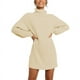 thumbnail image 3 of Suéter largo de cuello alto para mujer, vestido de suéter de otoño e invierno de Europa y Estados Unidos, 3 of 6