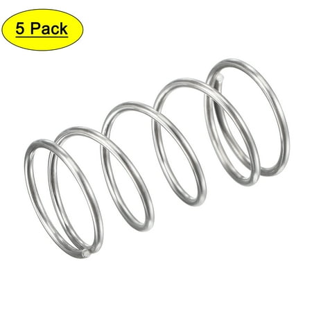 

16mmx1.2mmx30mm 304 Stainless Steel Compression Spring 15.7N Load Capacity 5 pcs