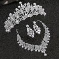 thumbnail image 1 of Conjunto de joyería nupcial Tiaras nupciales vestir collar de corona de diamantes de imitación pendientes colgantes para boda, día de San Valentín, 1 of 8