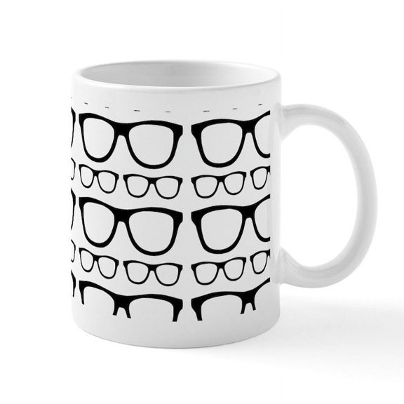 CafePress - Cute Retro Eyeglass Hipster Mug - 11 oz Ceramic Mug - Novelty Coffee Tea Cup
