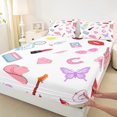 thumbnail image 3 of Manfei Girls Kawaii Princess Queen Sheet Sets, Cartoon Modern Fashion Flat Sheet, Cowboy Cowgirl Queen Fitted Sheet, Microfiber Bedroom Decor, 4-Piece, 3 of 7