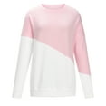 thumbnail image 4 of cllios Crew Neck Sweatshirt for Women Color Block Long Sleeve Cozy Shirt Casual Comfy Loose Top Side Split Patchwork Pullove Blose, 4 of 8