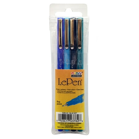 Le Pen Colored Pen Set G, Blue, 4 Count