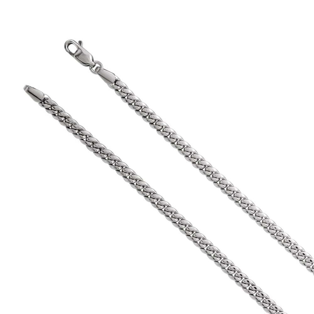 1.3mm Flat Curb Chain Cuban Necklace