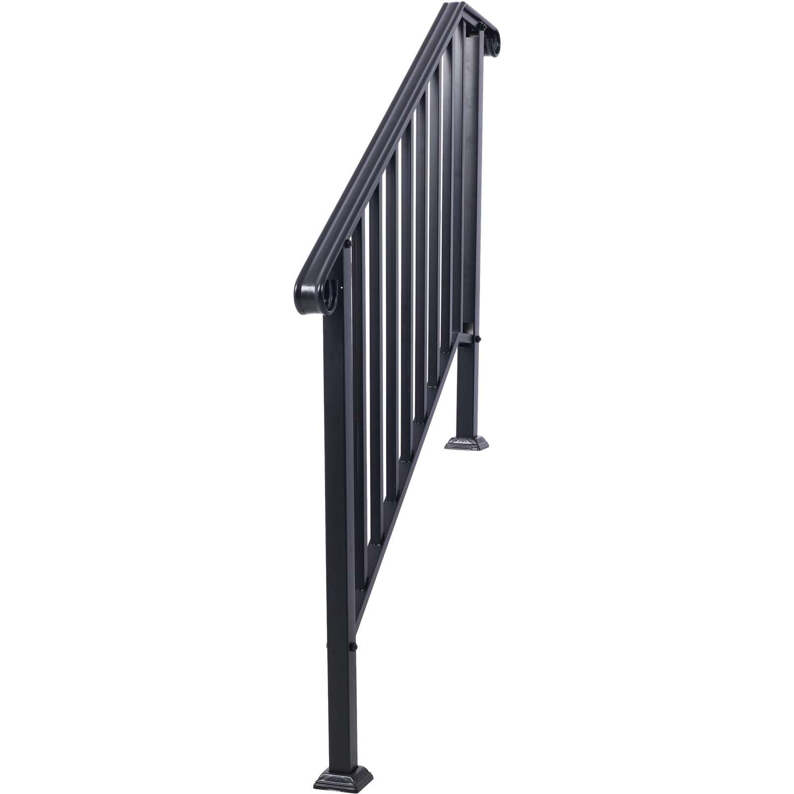 Picket Wrought Iron Handrail, 3-Step, Powder Coated, Rustproof, Versatile Application