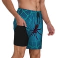 thumbnail image 2 of Logiee Spider And Cobweb Print Men's Swim Trunk,Quick Dry Board Shorts ,Men's Swim Trunks with Compression Liner, Bathing Suits with Pockets-XX-Large, 2 of 6