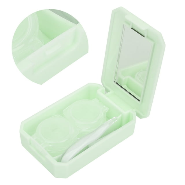 LAFGUR Contact Lens Case Kit,Contact Lens Box Contact Lens Soak Storage Container With Mirror Stick Remover Tool,Contact Lens Container
