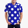 thumbnail image 5 of Yiaed Blue And White Polka DotPrint Men's Short Sleeve Polo Shirt,Golf Polo for Men Three-Button Golf Shirt Athletic Casual Collared T-Shirt- Large, 5 of 7
