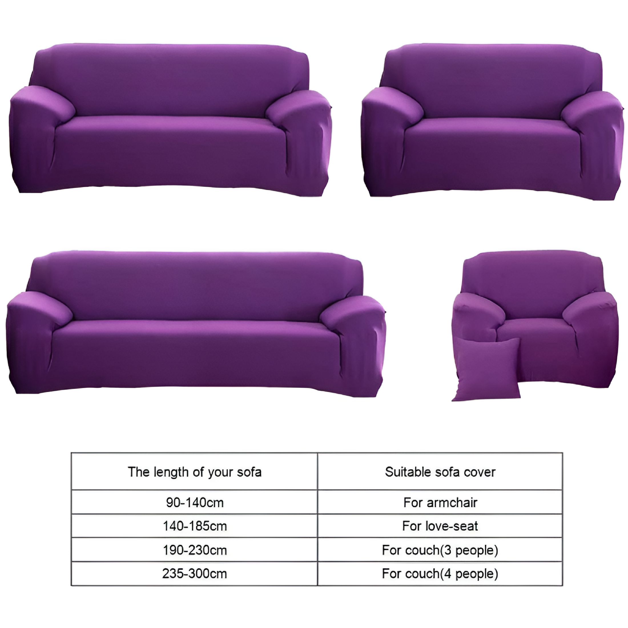 AUQ 2026 New Couch Cover for Living Room,4 Seater Stretch Furniture Protector,Cover for Couch Dust-Proof Loveseat Cover - Elastic Fit,Machine Washable,Pet Friendly Home Decor (Light Purple)