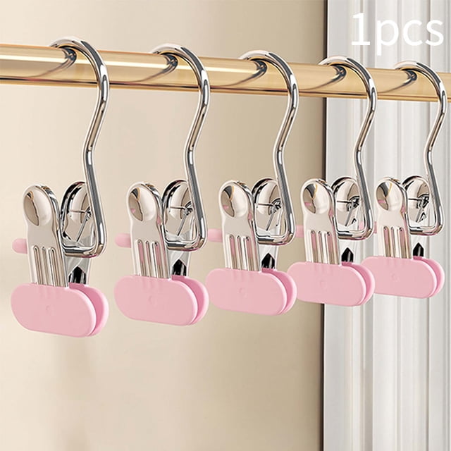 EGNMCR Bacs de Rangement, Conteneurs de Rangement en Caoutchouc Souple Cintres pour Pantalons Clips Organisateur de Placards Multi-Usage en Acier Inoxydable Antidérapant Sans Trace Clip pour Jupes Jeans Acier Inoxydable Clips
