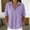 Purple, variant on Womens Tops Plus Size Fashion Casual Linen Turtleneck Long-sleeved Button and Snap V-neck Top Short-sleeved V-neck Top/shirt Casual Vacation Clothes Summer T-Shirt Purple XL