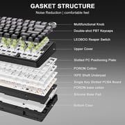 AULA F75 - 75% Mechanical Keyboard,Hot Swappable Custom Gaming Keyboard with Knob,BT5.0/2.4GHz/USB-C,RGB Backlit,Pre-lubed Reaper Switches,Double Shot PBT Keycaps,Mechanical Gaming Keyboards