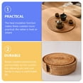 thumbnail image 5 of 6pcs Rustic Rattan Round Coaster Placemat Trivet Hot Dish Mat Plate Charger Dinner Table Woven Bowl Casserole Mat, 5 of 6