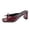 Red, variant on Women'S Patent Leather Square Open Toe Heels Sandals Fashion Bow Slip-On Chunky Heeled Mule Sandals For Wedding Party Dress Pumps Slipper Shoes
