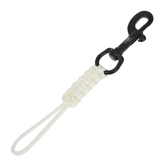 Crochet de Sécurité pour Plongée en Acier Inoxydable 316 de Qualité Marine avec Corde Tressée - Corde de Sécurité Résistante pour Équipement de Plongée BCD Blanc