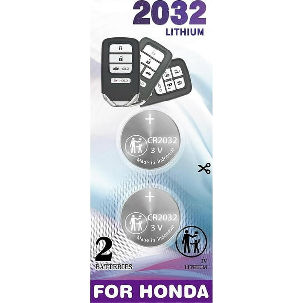 Replacement Key Fob Battery for Honda Civic, Accord, CRV, Pilot, Odyssey, HRV Smart Remote Key Fob Batteries (2-Pack) CR2032 (I