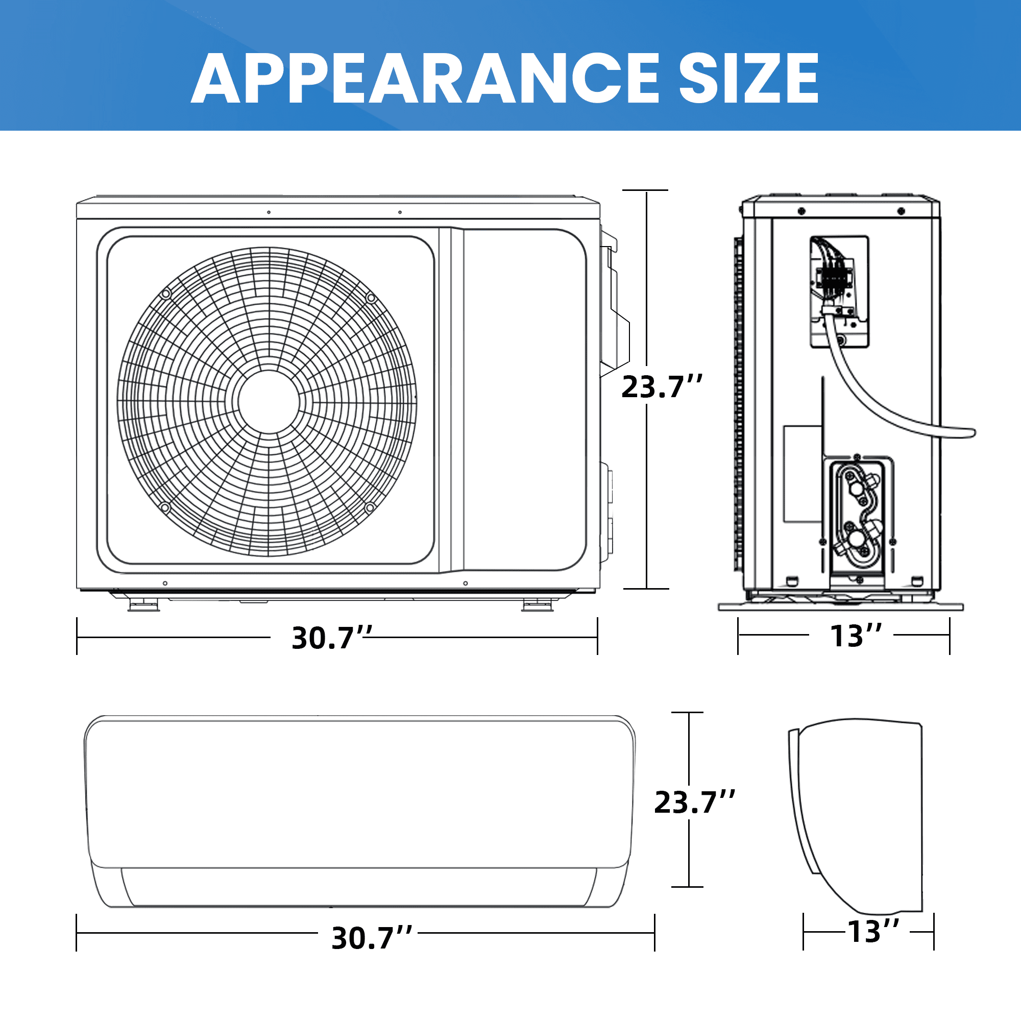 UrbanSync 12000 BTU Mini Split Air Conditioner & Heater with Inverter, 19 SEER2 115V Energy Saving AC Unit Cools Rooms up to 750 Sq. Ft, Complete Installation Kit
