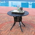 thumbnail image 4 of Sunnydaze Round Lattice Design Cast Aluminum Outdoor Patio Table with Umbrella Hole, Black, 4 of 6