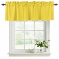 thumbnail image 2 of Yellow Valances for Windows, Decorative Rod Pocket Window Valance Curtains, Pure Yellow Short Curtain Drapes for Kitchen/Bathroom/Living Room, 2 Panels, 54" W x 18" L, 2 of 8