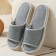 thumbnail image 2 of Daznico Unisex Linen Slippers - Summer Thick Sole Non- Indoor House Shoes, Breathable Comfort for Men & Women,Color:Light Gray,Size:7.5, 2 of 9