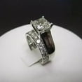 thumbnail image 2 of Ring Jewels 4.00 CT Princess Cut Lab Created Diamond Bridal Wedding Ring Set Real 925 Sterling Silver, 2 of 5