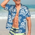 thumbnail image 5 of Lsque Leaves And Flowers pattern Hawaiian Shirt for Men, Unisex Summer Beach Casual Short Sleeve Button Down Shirts-Small, 5 of 9