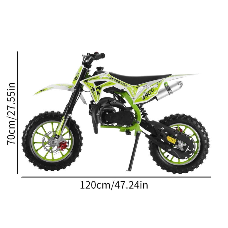 Floseru Gas Dirt Bike Kids 49cc, Gas Dirt Bikes for Kids 6-12, 2-Stroke Gas Motorcycle with Front Rear Disc Brakes, Kids Motorcycle with Off-Road Tires, Shock Absorption Springs, Soft Seat Cushion