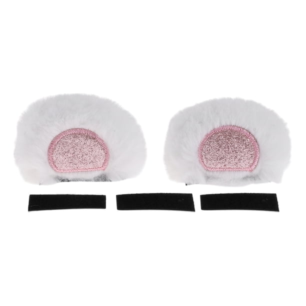 Accesorios de Casco de Motocicleta Decoración Orejas de Oso con Lentejuelas para Cascos de Motocicleta Bicicleta Esquí Pegatina Blanca 1 Juego